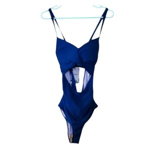 Eomenie Blue Women's One Piece Cut Out Swimsuit Size Medium